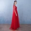 Abordable Rouge Robe De Bal 2019 Princesse Perlage Noeud V-Cou Sans Manches Dos Nu Longue Robe De Ceremonie
