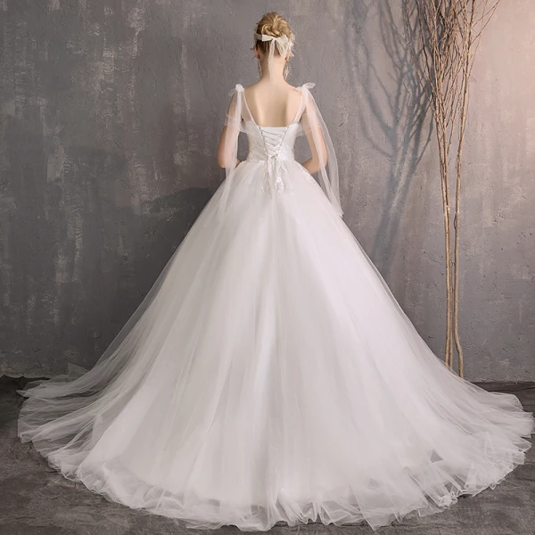 Eleganta Elfenben Bröllopsklänningar 2019 Prinsessa Spets Paljetter Axlar Ärmlös Halterneck Chapel Train