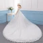 Élégant Ivoire Robe De Mariée 2019 Princesse En Dentelle Fleur Cristal Paillettes De l'épaule Manches Courtes Dos Nu Cathedral Train