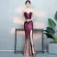 Scintillantes Dégradé De Couleur Robe De Soirée 2019 Trompette / Sirène Paillettes Encolure Dégagée Sans Manches Fendue devant Longue Robe De Ceremonie