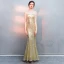 Charmant Rougissant Rose Robe De Soirée 2019 Trompette / Sirène Perlage Gland Encolure Dégagée Sans Manches Longue Robe De Ceremonie