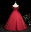 Chic / Beautiful Burgundy Beading Appliques Prom Dresses 2025 Ball Gown Off-The-Shoulder Short Sleeve Backless Floor-Length / Long Formal Dresses