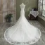 Charmant Ivory / Creme Meerjungfrau Brautkleider / Hochzeitskleider 2021 V-Ausschnitt Ärmellos Rückenfreies Spitze Blumen Hof-Schleppe Hochzeit
