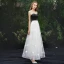 Moderne / Mode Blanche Robe De Soirée 2019 Princesse Bretelles Spaghetti Sans Manches Dos Nu Appliques Longue Robe De Ceremonie