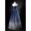 Chic / Beautiful Gradient-Color Prom Dresses 2019 A-Line / Princess Strapless Sleeveless Backless Floor-Length / Long Formal Dresses