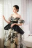 Fashion Champagne Prom Dresses 2023 A-Line / Princess Off-The-Shoulder Short Sleeve Backless Floor-Length / Long Prom Formal Dresses