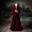 Elegant Burgundy Beading Sequins Lace Flower Velvet Prom Dresses 2025 A-Line / Princess V-Neck Long Sleeve Backless Floor-Length / Long Prom Formal Dresses