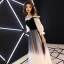 Modern / Fashion Gradient-Color Black Evening Dresses  2019 A-Line / Princess Spaghetti Straps Pleated 3/4 Sleeve Backless Floor-Length / Long Formal Dresses