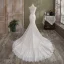 Sexy Simple Ivoire Trompette / Sirène Robe De Mariée 2021 Bretelles Spaghetti Sans Manches Dos Nu En Dentelle Fleur Cathedral Train Mariage