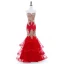 Charmant Noire Robe De Soirée 2018 Trompette / Sirène Bustier Dos Nu En Dentelle Fleur Faux Diamant Sans Manches Longue Robe De Ceremonie