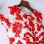 Chic / Belle Rouge Robe De Bal 2019 Princesse Encolure Dégagée En Dentelle Fleur Perlage Manches Courtes Longue Robe De Ceremonie