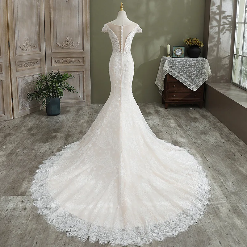 knee length dresses for ladies Rachel Allan RB5088 Long Lace Mermaid Wedding Dress