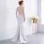Chic / Belle Gris Fait main Perlage Robe De Soirée 2018 Trompette / Sirène Dentelle Fleur Paillettes V-Cou Dos Nu Sans Manches Train De Balayage Robe De Ceremonie