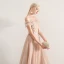 Élégant Champagne Robe De Bal 2019 Princesse De l'épaule En Dentelle Appliques Perlage Cristal Perle Faux Diamant Volants Manches Courtes Dos Nu Longue Robe De Ceremonie