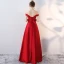 Charmant Bordeaux Robe De Soirée 2019 Princesse De l'épaule Perlage Appliques Cristal Paillettes Manches Courtes Dos Nu Longue Robe De Ceremonie
