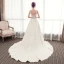 Charmant Ivoire Robe De Mariée 2019 Princesse V-Cou En Dentelle Fleur Sans Manches Dos Nu Chapel Train