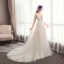 Élégant Champagne Plissée Robe De Mariée 2019 Princesse Bretelles Spaghetti En Dentelle Fleur Sans Manches Dos Nu Tribunal Train
