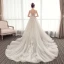 Élégant Champagne Robe De Mariée 2019 Princesse Bretelles Spaghetti Perlage En Dentelle Fleur Sans Manches Dos Nu Cathedral Train