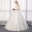 Chinese style Ivory Wedding Dresses 2019 A-Line / Princess High Neck Lace Flower Sequins 1/2 Sleeves Backless Floor-Length / Long