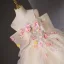 Flower Fairy Champagne Beading Lace Flower Appliques Sequins Prom Dresses 2025 Ball Gown Floor-Length / Long Scoop Neck Short Sleeve Prom Formal Dresses