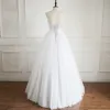 Modest / Simple Silver Prom Dresses 2018 A-Line / Princess Sweetheart Backless Sleeveless Floor-Length / Long Formal Dresses