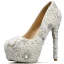 Classy Ivory Womens Shoes 2019 Crystal Pearl Rhinestone Flower 14 cm Stiletto Heels Round Toe Wedding Pumps