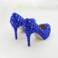 Charmant Königliches Blau Abend Kristall Pumps 2019 14 cm Stilettos Runde Zeh Pumps