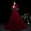 Demure Burgundy Sequins Prom Dresses 2025 A-Line / Princess Spaghetti Straps Sleeveless Backless Floor-Length / Long Formal Dresses