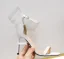 Schöne Weiß Ball Schleife Sandalen Damen 2020 Knöchelriemen 10 cm Stilettos Peeptoes Sandaletten