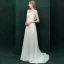 Moderne / Mode Ivoire Robe De Soirée 2019 Princesse V-Cou Appliques En Dentelle Paillettes Sans Manches Dos Nu Train De Balayage Robe De Ceremonie