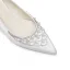 Élégant Ivoire Perle Faux Diamant Chaussure De Mariée 2021 Cuir Satin 7 cm Talons Aiguilles À Bout Pointu Mariage Escarpins Talons Hauts