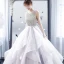 Sexy Blanche Robe De Mariée 2019 Robe Boule Bretelles Spaghetti Faux Diamant Sans Manches Dos Nu Volants en Cascade Longue