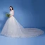 Élégant Ivoire Robe De Mariée 2019 Princesse Encolure Dégagée Appliques Perle En Dentelle Fleur Sans Manches Dos Nu Cathedral Train