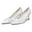 Élégant Blanche Perle Satin Chaussure De Mariée 2021 Cuir 7 cm Talons Aiguilles À Bout Pointu Mariage Escarpins Talons Hauts