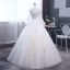 Elegant Ivory Wedding Dresses 2018 Ball Gown Embroidered Off-The-Shoulder Long Sleeve Backless Floor-Length / Long Wedding