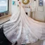 Charming Ivory Wedding Dresses 2019 A-Line / Princess Off-The-Shoulder Lace Flower Sleeveless Backless Royal Train
