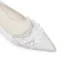 Élégant Ivoire Perle Chaussure De Mariée 2021 Cuir 7 cm Talons Aiguilles À Bout Pointu Mariage Escarpins Talons Hauts
