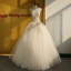 Elegant Champagne Wedding Dresses 2018 Ball Gown Appliques Scoop Neck Backless Sleeveless Floor-Length / Long Wedding