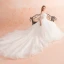 Charming Ivory Wedding Dresses 2019 A-Line / Princess Off-The-Shoulder Beading Tassel Lace Flower Appliques Pearl Short Sleeve Backless Royal Train