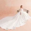 Simple Ivoire Hiver Robe De Mariée 2019 Princesse De l'épaule 3/4 Manches Dos Nu Royal Train