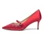 Elegant White Wedding Rhinestone Satin Wedding Shoes 2021 7 cm Stiletto Heels Pointed Toe Pumps High Heels