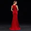 Chic / Beautiful Burgundy Evening Dresses  2019 Trumpet / Mermaid Scoop Neck Beading Sleeveless Sweep Train Formal Dresses