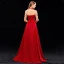 Chic / Belle Bordeaux Robe De Soirée 2019 Princesse Col Haut Perlage Cristal 3/4 Manches Dos Nu Train De Balayage Robe De Ceremonie