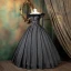 Vintage / Retro Black Quinceañera Prom Dresses 2021 Ball Gown Ruffle Off-The-Shoulder Beading Sequins Lace Flower Sleeveless Backless Floor-Length / Long Formal Dresses