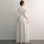 Élégant Ivoire Robe De Soirée 2019 Princesse Encolure Dégagée Gland 3/4 Manches Longue Robe De Ceremonie