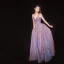 Charmig Purple Stjärnbeströdd Himmel Aftonklänningar 2019 Prinsessa Spaghettiband Glittriga / Glitter Polyester Ärmlös Halterneck Långa Formella Klänningar