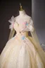 Chic / Beautiful Yellow Appliques Sequins Prom Dresses 2025 Ball Gown Off-The-Shoulder Long Sleeve Backless Floor-Length / Long Prom Formal Dresses