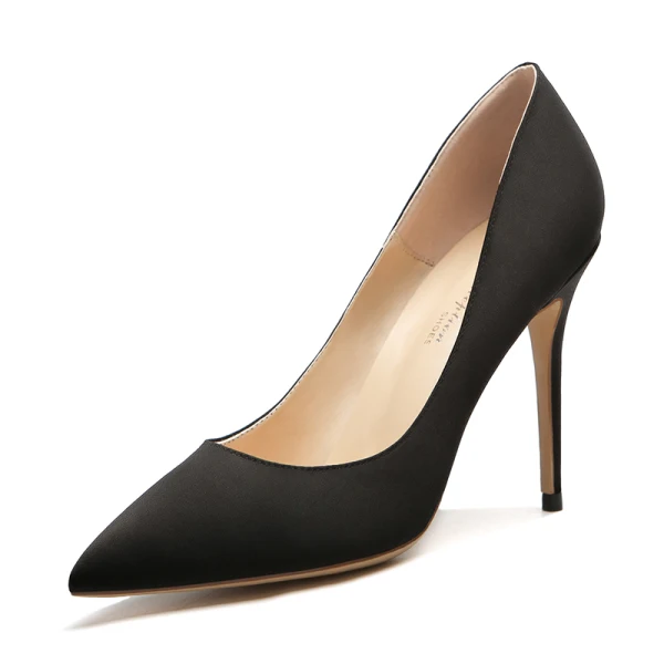Chic / Belle Bordeaux Soie Satin Bureau OL Escarpins 2021 8 cm Talons Aiguilles À Bout Pointu Escarpins Talons Hauts