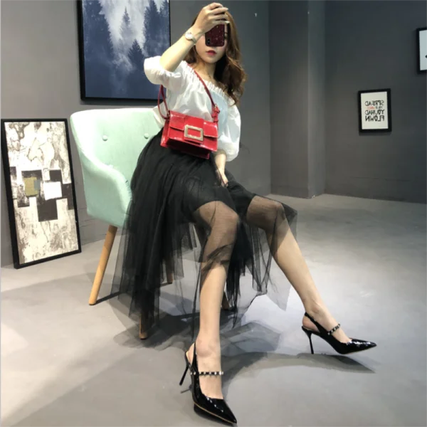 Chic / Belle Noire Vêtement de rue Slingbacks Sandales Femme 2020 Cuir Cuir Verni Faux Diamant 9 cm Talons Aiguilles À Bout Pointu Sandales