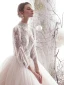 Chic / Beautiful Champagne 2019 Wedding Dresses A-Line / Princess High Neck Lace Flower Beading Crystal 3/4 Sleeve Backless Floor-Length / Long
